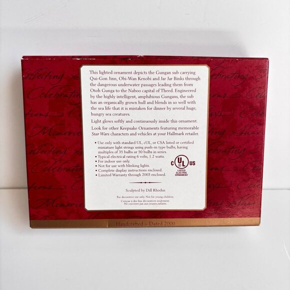 Hallmark Star Wars Ornament Episode I Gungan Submarine Light Vtg 2000 New - Picture 6 of 8